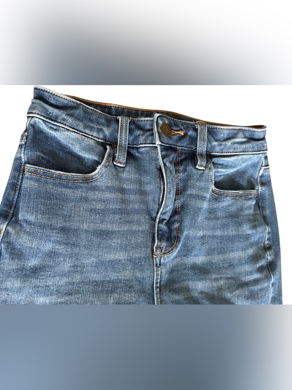 American Eagle The Dream Jean Size 00 Regular Skinny Raw Hem Jeans - Picture 3 of 7